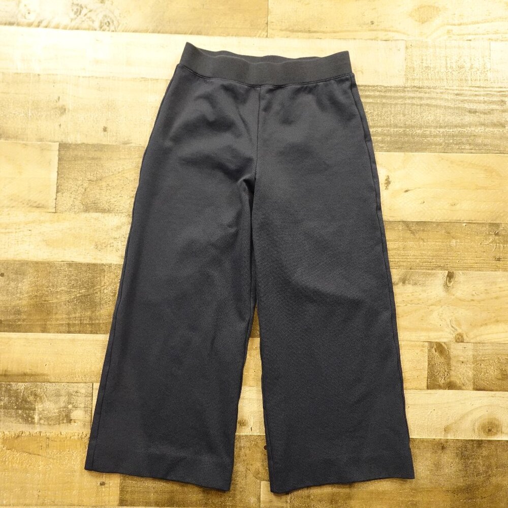 St. John Wide Leg Knit Pants Women’s Small Navy Cropped 23.5" Inseam